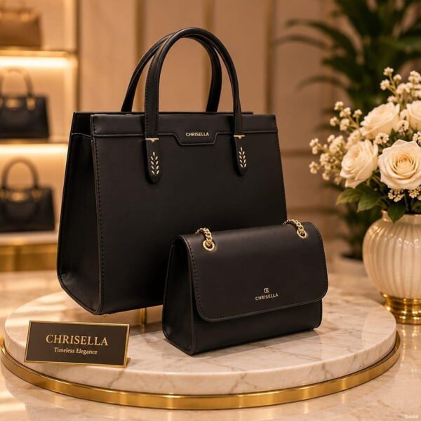 Black Tote & Chain Crossbody Set - Bag Avenue