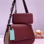 Burgundy Saddle Shoulder Bag & Wallet Set - Bag Avenue